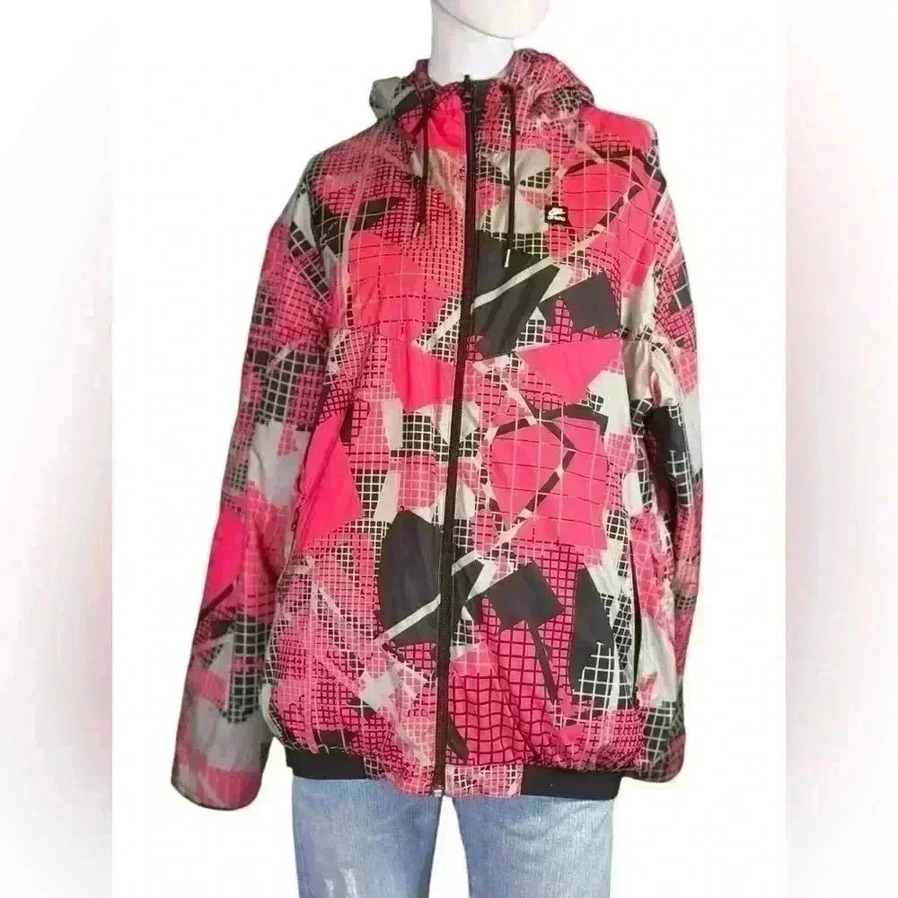 Nike Floral Full Zip Windrunner Jacket Womens Pink Size Large.